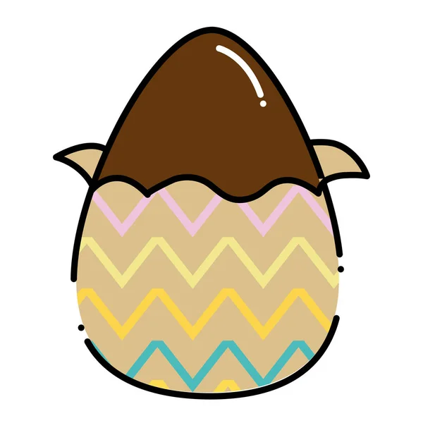 Farbe Schokolade Ei Ostern mit Figuren Dekoration — Stockvektor