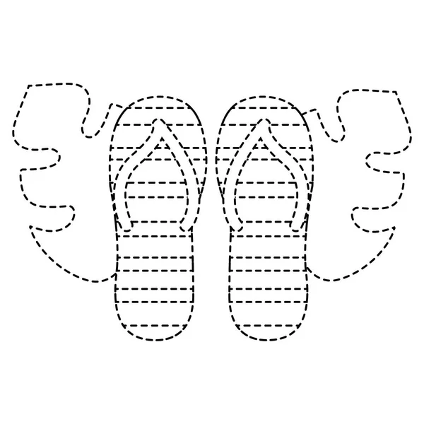 Sandalias y hojas de diseño — Archivo Imágenes Vectoriales