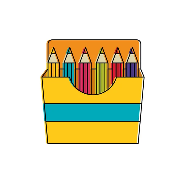 Yellow Box Of Rainbow Colored Crayons Stock Illustration - Download Image  Now - Crayon, Box - Container, Vector - iStock