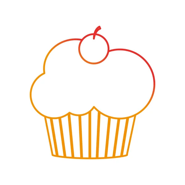 Cupcake Von Dessert Süß Und Bäckerei Thema Isoliert Design Vektor — Stockvektor