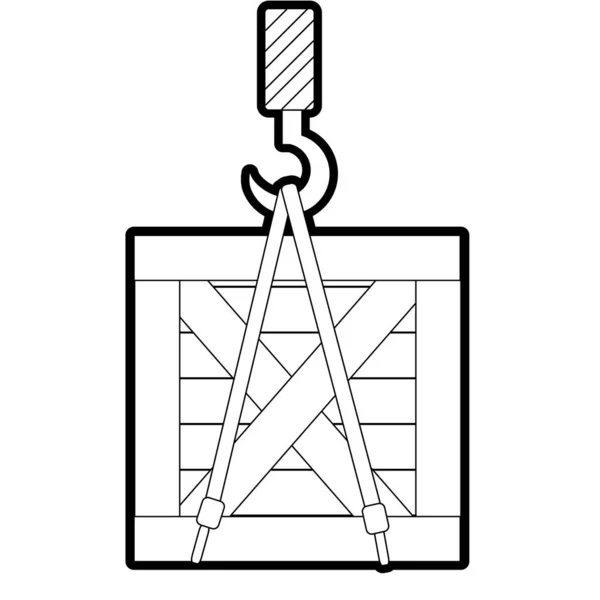 Scatola Gru Consegna Spedizione Logistica Tema Design Isolato Vettoriale Illustrazione — Vettoriale Stock