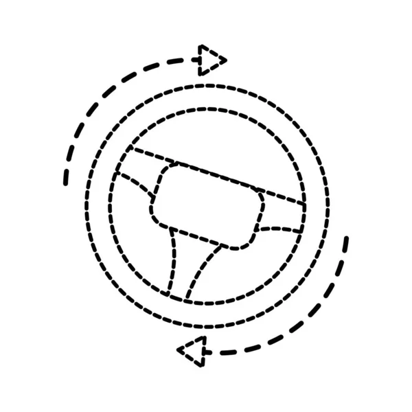 Dotted shape steering wheel auto drive direction — стоковый вектор