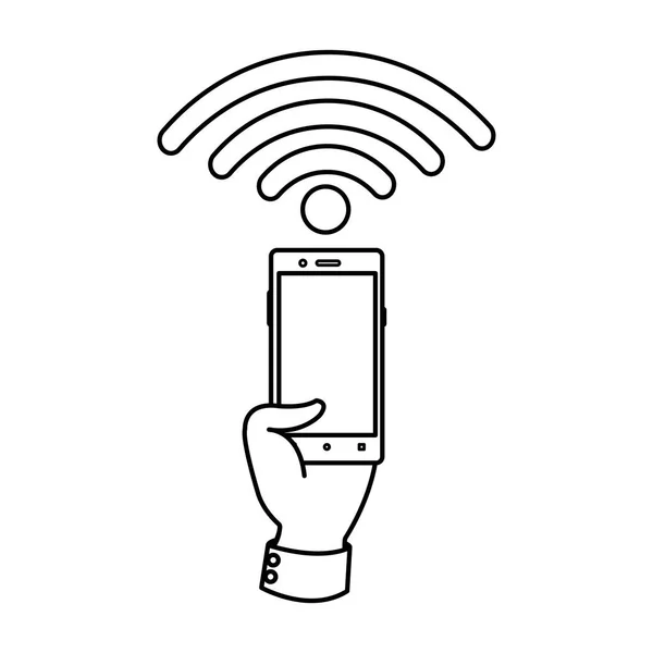 Smartphone Dispositivo Gadget Tecnología Tema Diseño Aislado Ilustración Vectorial — Vector de stock