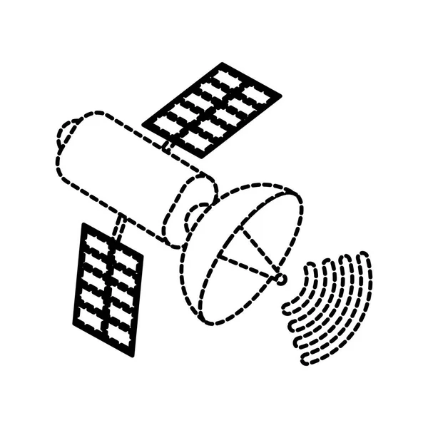 Satellit Signal Sändning Och Internet Tema Isolerade Design Vektorillustration — Stock vektor