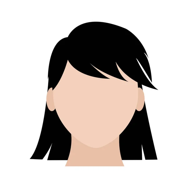 Avatar femme sans visage avec design de coiffure — Image vectorielle