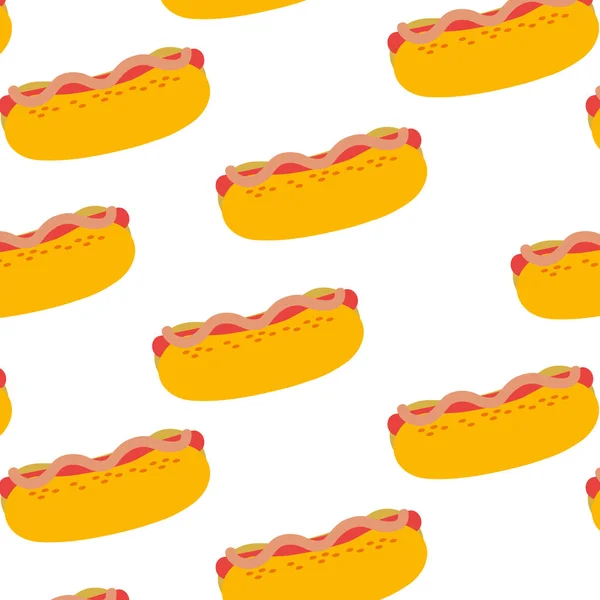 Hot Dog Achtergrond Van Fastfood Stedelijke Smakelijke Menu Geïsoleerde Themaontwerp — Stockvector