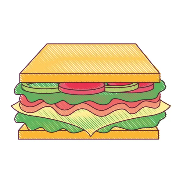 Diseño de sándwich aislado — Vector de stock