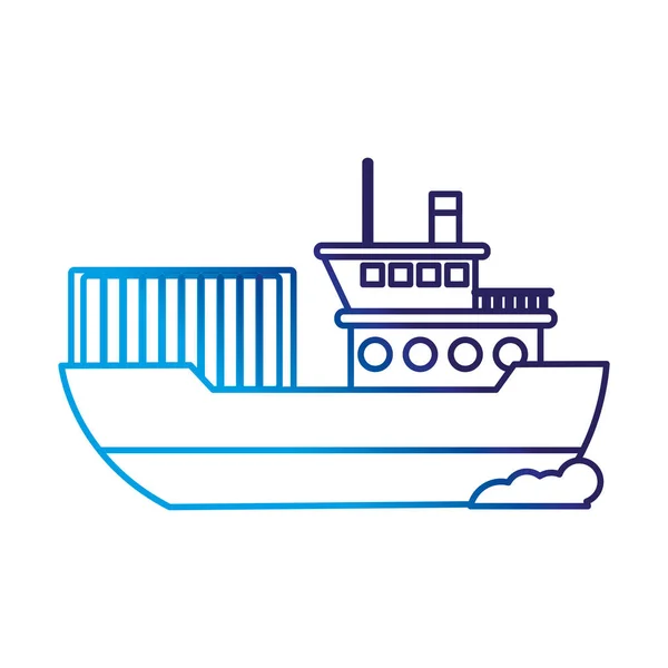 Schip Van Transport Voertuig Reizen Geïsoleerde Themaontwerp Vectorillustratie — Stockvector