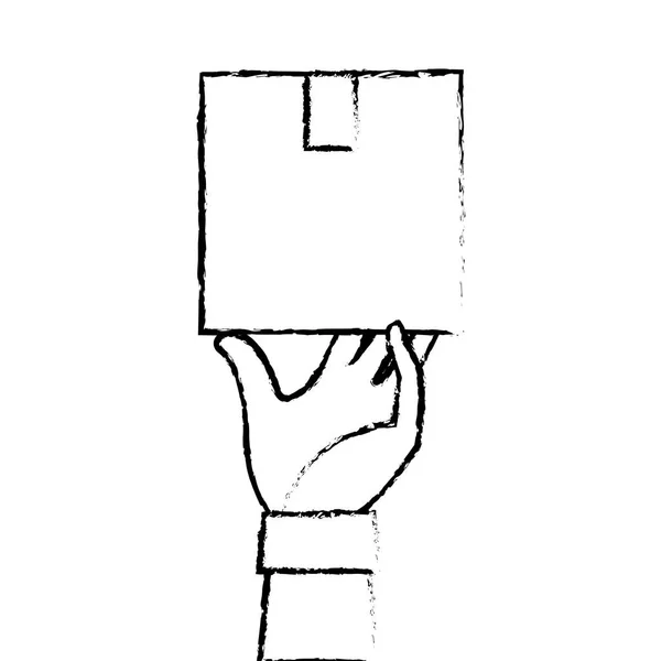 Коробка Рука Доставки Судноплавства Логістики Тема Ізольований Дизайн Векторні Ілюстрації — стоковий вектор