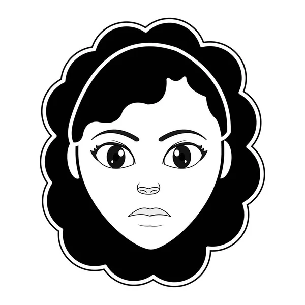 Silhouette Frau Kopfprofil mit Frisur-Design — Stockvektor