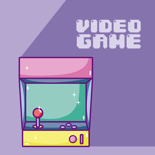 Videojuego Dibujos Animados Retro Arcade Consola Vector Ilustración Diseño Gráfico — Vector de stock