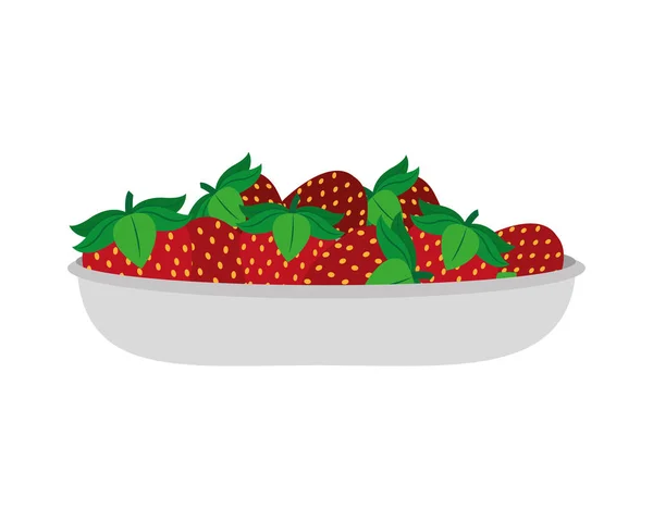Erdbeere Von Obst Gesund Und Bio Lebensmittel Thema Isolierte Design — Stockvektor