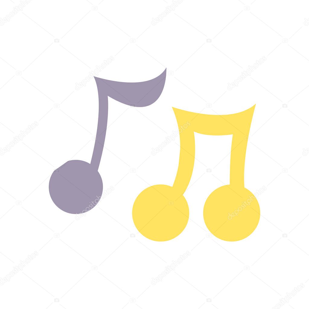 colorful music notes tone with sound rhythm
