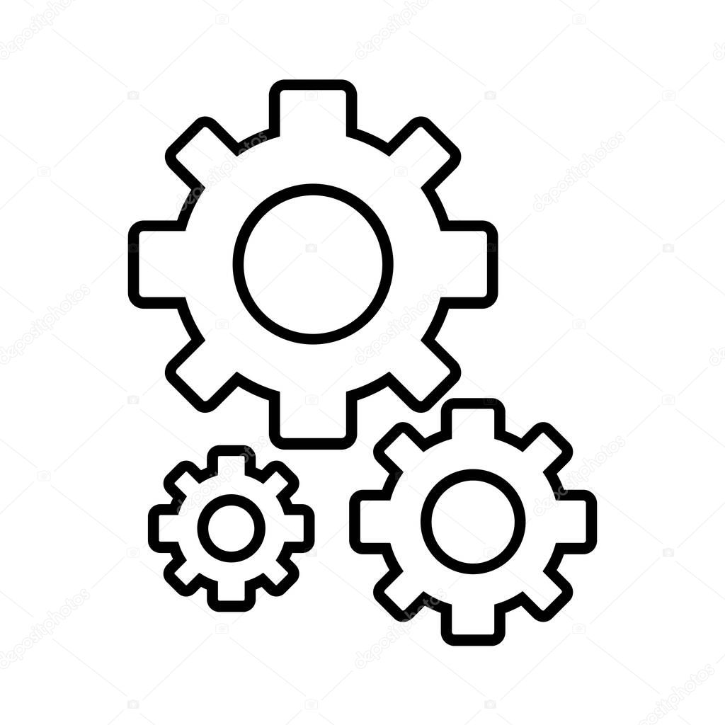 Gear of cog circle wheel and machine theme Isolated design Vector illustration