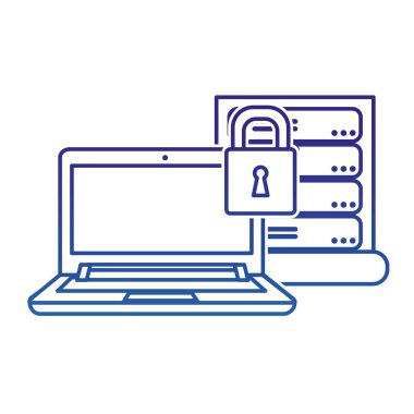 Veri Merkezi barındırma web ve Tema izole tasarım vektör çizim temel