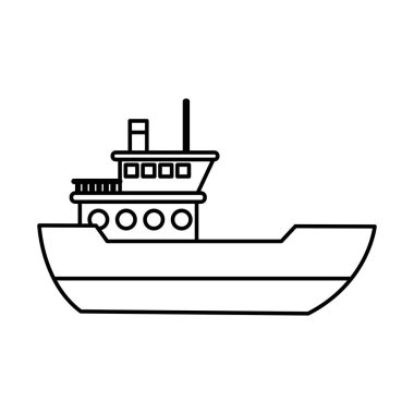 Gemi ulaşım araç ve seyahat Tema izole tasarım vektör çizim