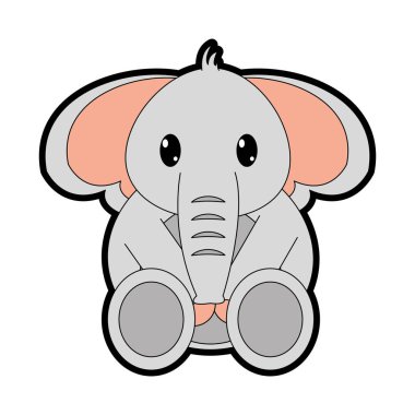 tam renkli fil sevimli vahşi hayvan karakter