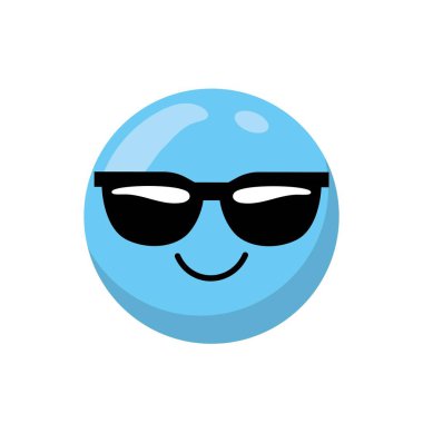 Mavi çizgi film yüz ifade karikatür ve karakter Tema izole tasarım vektör çizim