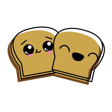 Ekmek, unlu gıda mutfak ve salonu Tema izole tasarım vektör çizim