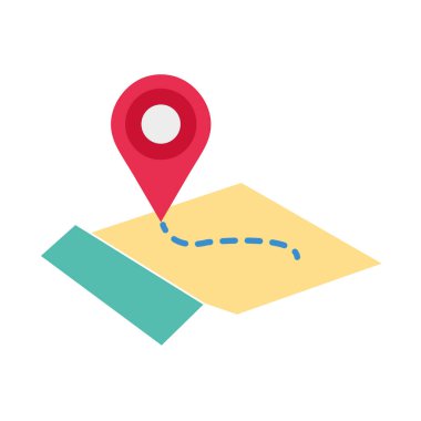 renkli Coğrafya konumu simgesi olan global harita