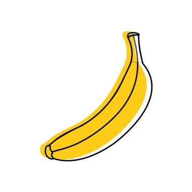 Muz meyve sağlıklı ve organik gıda Tema izole tasarım vektör çizim