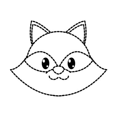 şekil Rakun baş sevimli hayvan karakter noktalı