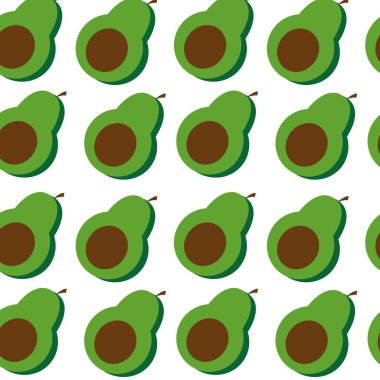 Avokado sebze sağlıklı ve organik gıda Tema izole tasarım vektör çizim