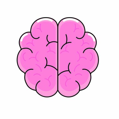 Beyin simgesi insan organ ve zihin Tema izole tasarım vektör çizim