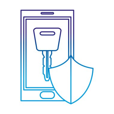 bozulmuş satır smartphone ile dijital anahtar ve kalkan güvenlik