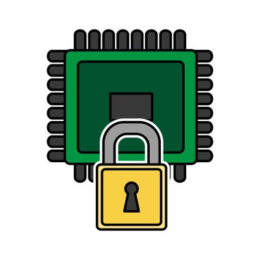 İşlemci aygıtı becerikli alet ve teknoloji Tema izole tasarım vektör çizim