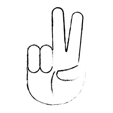 Grunge emoji el barış ve sevgi jest ifade