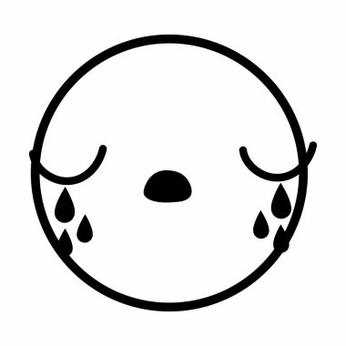 Yüz ifade karikatür karikatür ve Tema izole tasarım vektör çizim karakter