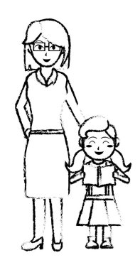 Öğretmen ve kız tasarım