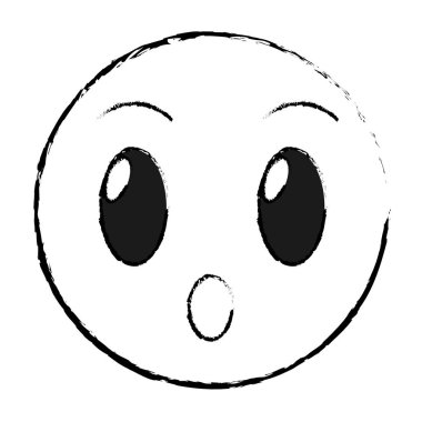 Grunge yüz jest emoji ifade şok