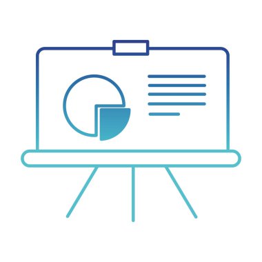 Mavi çizgili iş sunumu ile istatistik grafik diyagramı