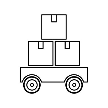 Teslimat nakliye ve lojistik Tema izole tasarım vektör çizim kutusu
