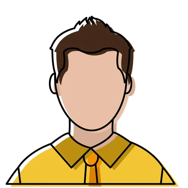 Hombre avatar colorido con camisa sin rostro y elegante — Archivo Imágenes Vectoriales