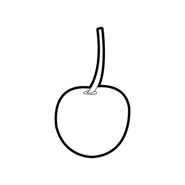 Cerise Fruits Alimentation Saine Biologique Thème Conception Isolée Illustration Vectorielle — Image vectorielle