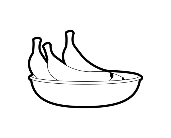 フルーツ健康 有機食品テーマ分離デザイン ベクトル イラスト バナナ — ストックベクタ