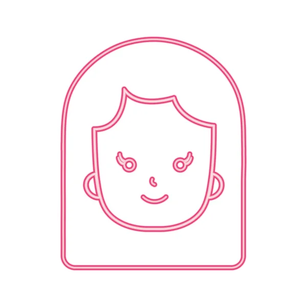 Couleur silhouette social femme tête avec conception de coiffure — Image vectorielle