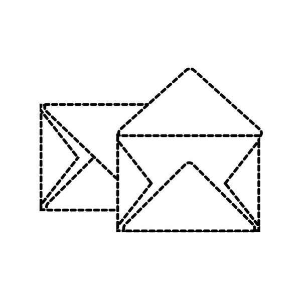 Forme pointillée e-mail lettre texte message design — Image vectorielle