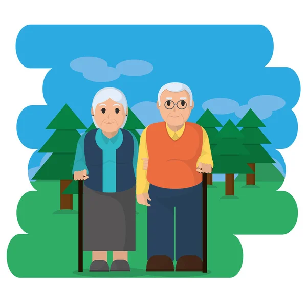 Abuelos diseño de dibujos animados — Vector de stock