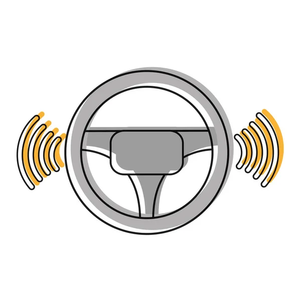 Movido volante carro cor para conduzir ícone — Vetor de Stock