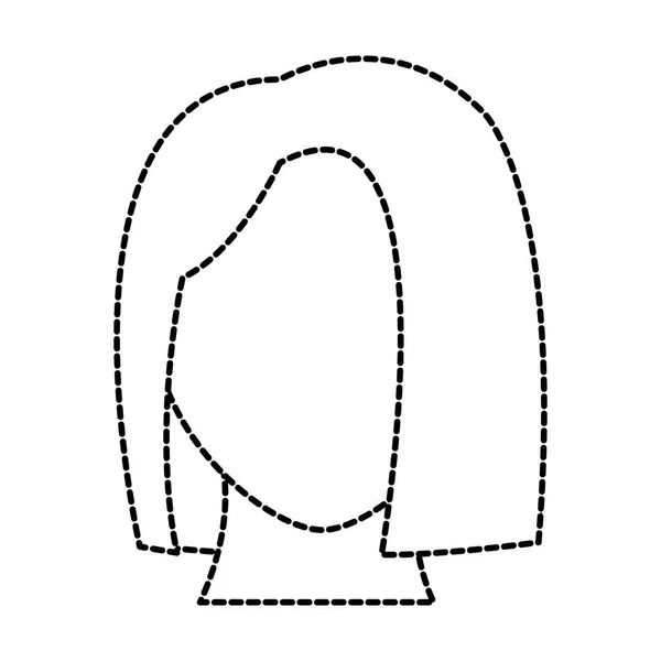 Пунктирная форма головы женщины с лицом по умолчанию — стоковый вектор