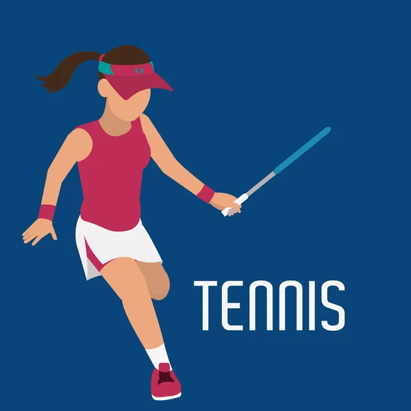 Mujer jugar tenis con raqueta y uniforme — Archivo Imágenes Vectoriales