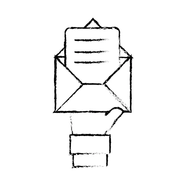 Grunge άνθρωπος χέρι με πληροφορίες του μηνύματος ηλεκτρονικού ταχυδρομείου — Διανυσματικό Αρχείο