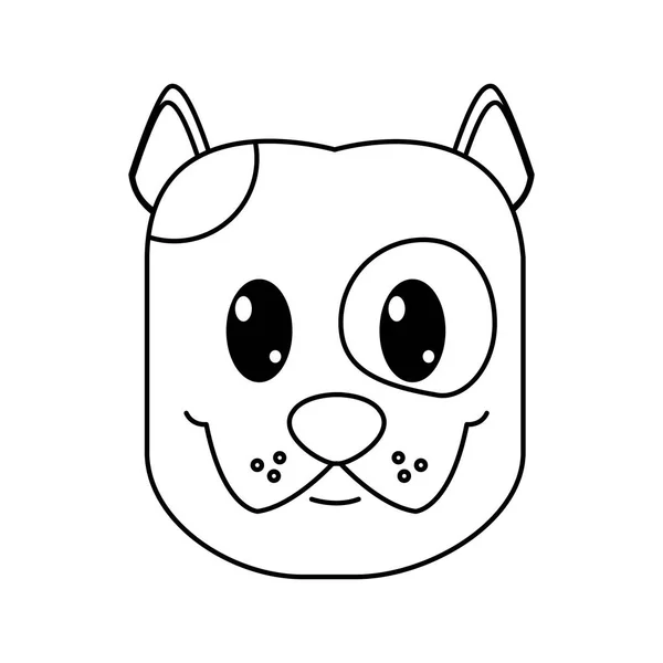 Znak zwierzę ładny pies szczęśliwy głowy wiersza — Wektor stockowy