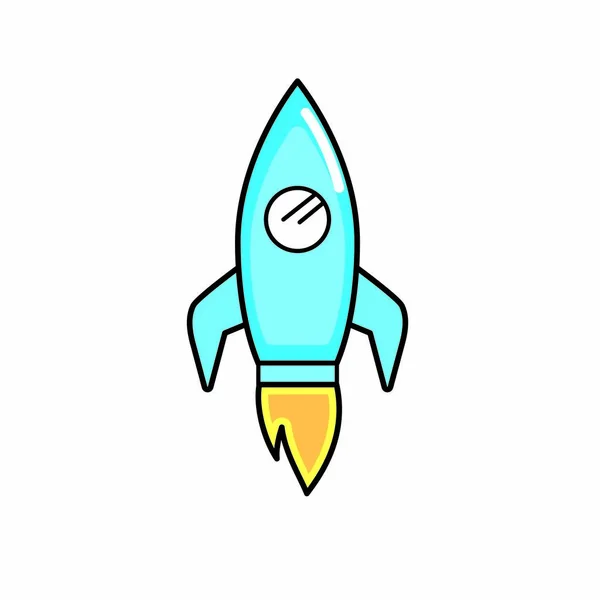 Rocket Icon Spaceship Aircraft Start Theme Isolated Design Vector Illustration — Stock Vector