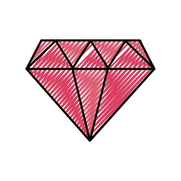 Diamante ralado pedra preciosa gema de cristal — Vetor de Stock
