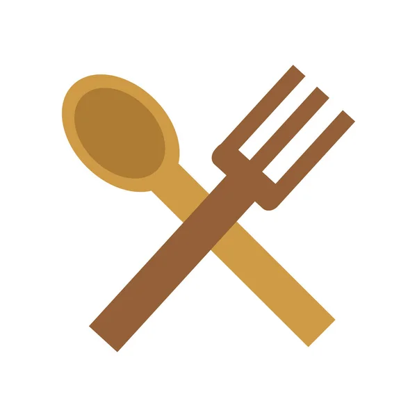 Cucchiaio isolato e design della forchetta — Vettoriale Stock